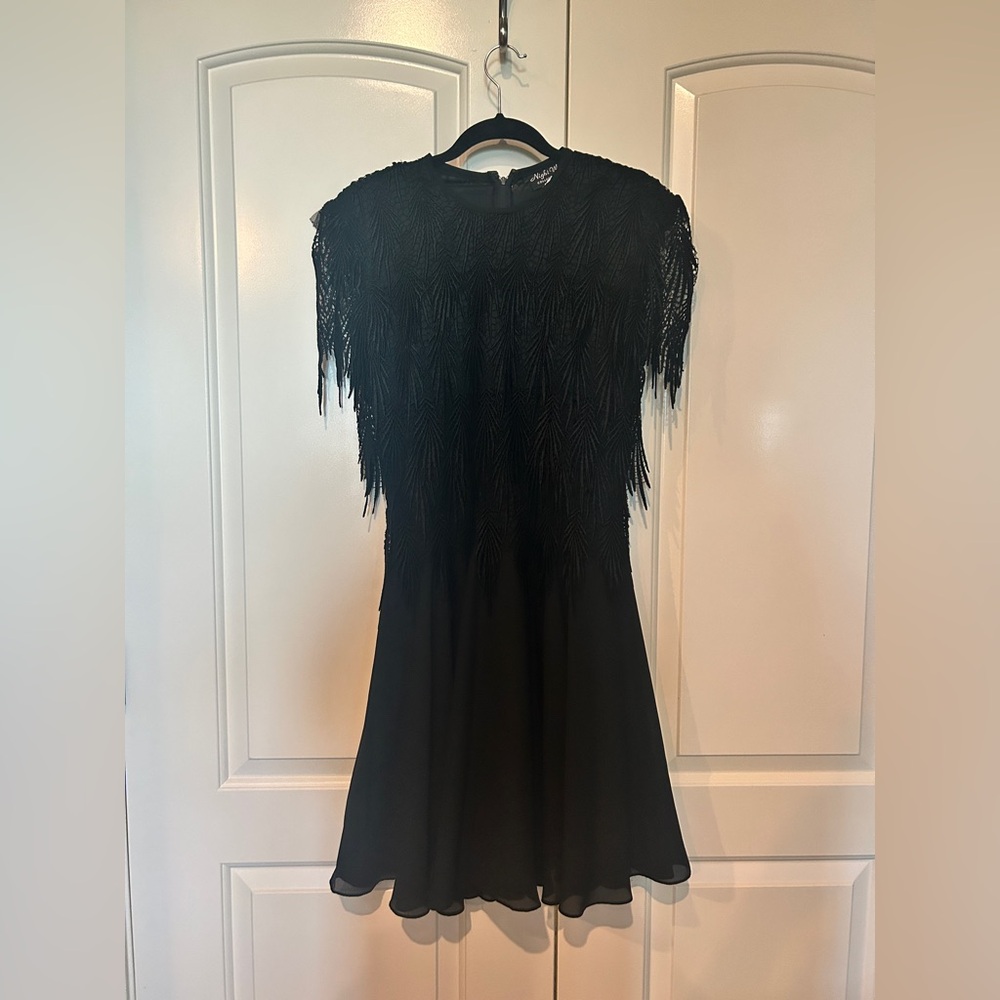 Nightway Collections Vintage Black Dress w/ Lace Size 10
